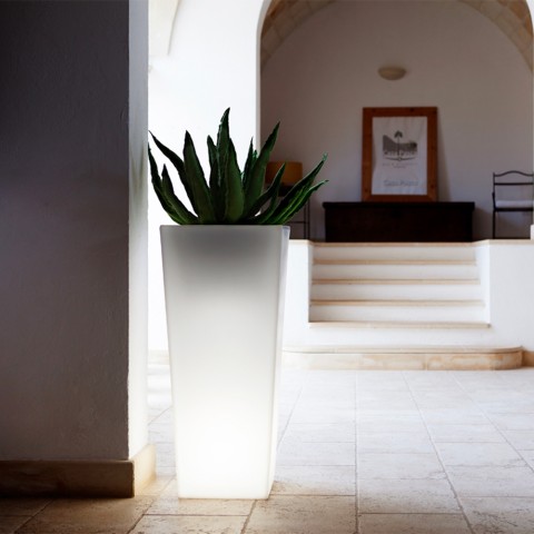 Portavasi luminoso per piante fioriera vaso alto design moderno Egizio Promozione