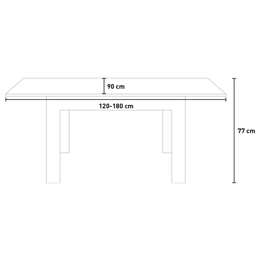 Table de salle à manger extensible Rocket White 137 (+48) x 90 cm