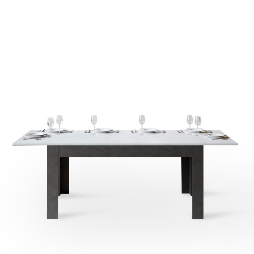 Bibi Mix AB tavolo allungabile 90x160-220cm pranzo cucina bianco grigio