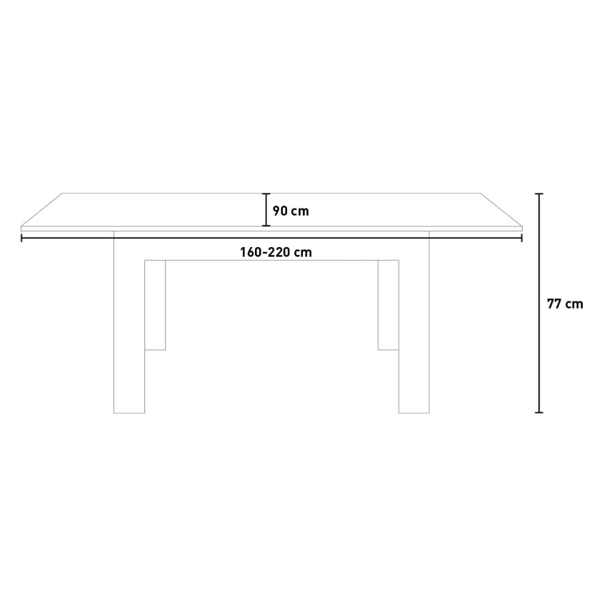 Bibi Mix BQ tavolo cucina moderno allungabile 90x160-220cm legno