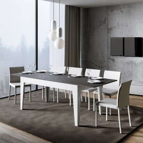 Tavolo moderno grigio bianco allungabile 90x160-220cm Cico Mix BA Promozione