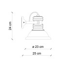 Wandlampe Applique aus Eisen und Keramik im Vintage-Industrie-Design AP 