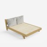 Letto matrimoniale 160x200cm design moderno con doghe e cuscini Rust King 