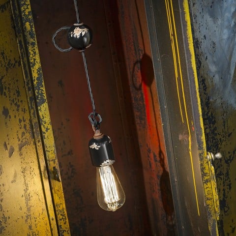 Lampe pendante en fer et céramique design industriel Vintage SO Promotion