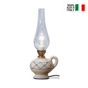 Klassische Tischlampe aus Glas und Keramik im Vintage-Design Pompei TA Verkauf