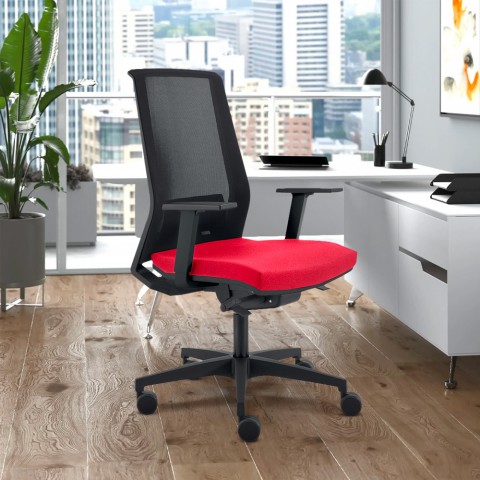 Chaise de bureau ergonomique fauteuil design rouge respirant Blow R Promotion