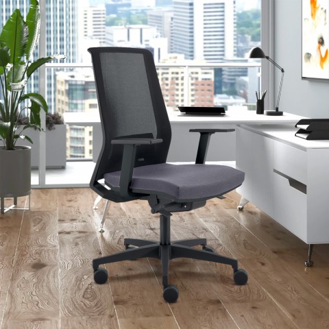 Sedia ufficio design ergonomica grigio rete traspirante Blow G Promozione