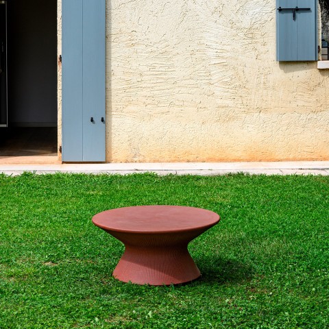 Tavolino basso da caffè rotondo design moderno terrazza giardino Fade T1-C Promozione