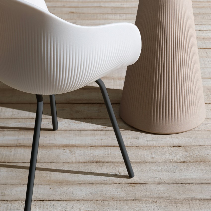 2 x Stühle aus Polyethylen mit schwarzen Metallbeinen, Bar Küche Design Fade C2 Aktion 2 x Stühle aus Polyethylen mit schwarzen Metallbeinen, Bar Küche Design Fade C2 Aktion