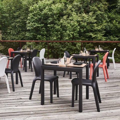 2 x Stühle aus Polyethylen Esszimmer Bar Restaurant Modernes Design Chloé