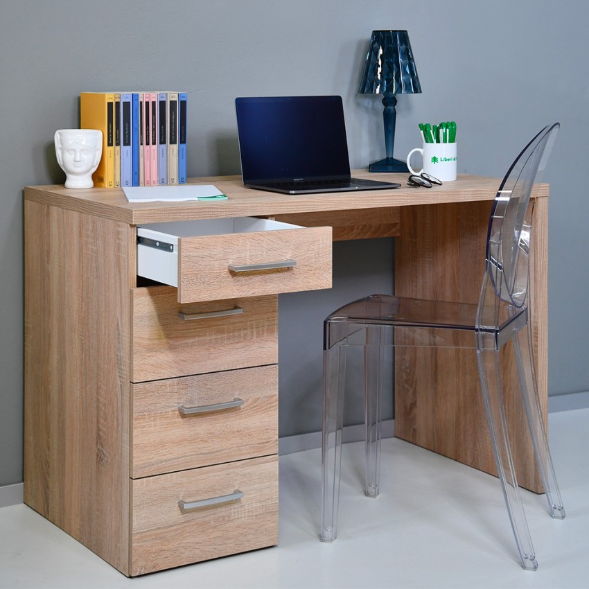 Schreibtisch Büro mit 4 Schubladen, modernes Design, Holz KimDesk Aktion Schreibtisch Büro mit 4 Schubladen, modernes Design, Holz KimDesk Aktion
