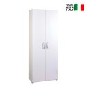 Armadio multiuso soggiorno 5 vani design moderno bianco KimSpace 5WS Vendita