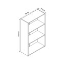 Bibliothèque de bureau 3 compartiments 2 étagères modulables bois Kbook 3SS Caractéristiques