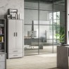 Moderner Mehrzweckschrank 2 Türen 5 Fächer 2 Schubladen Blume Maße
