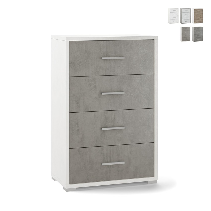 Commode 4 tiroirs chambre ou bureau design moderne Adelia Promotion Commode 4 tiroirs chambre ou bureau design moderne Adelia Promotion