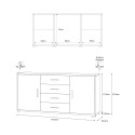 Modernes Sideboard 2 Türen 4 Schubladen Wohnzimmer Buffet Schrank Cleore 