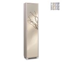 Armoire colonne avec porte-miroir 4 étagères réglables Beck Vente