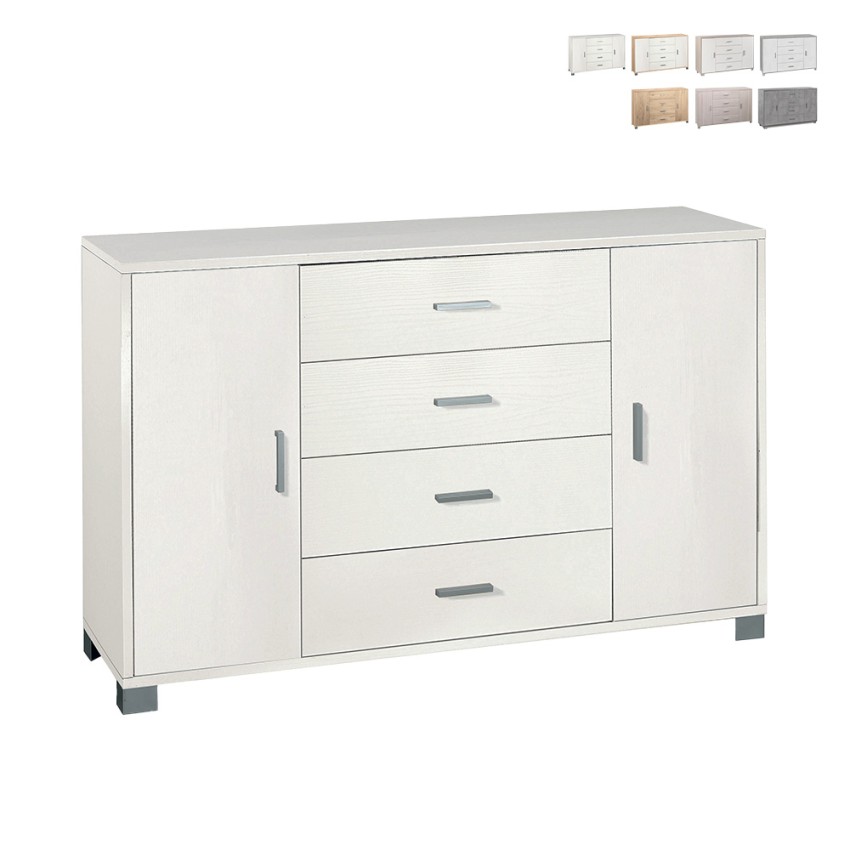 Sideboard Anrichte mit 2 Türen, 4 Schubladen, TV-Möbel Buffet Wohnzimmer Talia Lagerbestand Sideboard Anrichte mit 2 Türen, 4 Schubladen, TV-Möbel Buffet Wohnzimmer Talia Lagerbestand