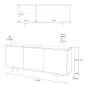 3-türiges Sideboard Wohnzimmer Küche modernes Design Perth Maße