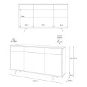 Sideboard wohnzimmer 3 türen 3 schubladen sideboard moderne küche Valdi Maße