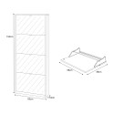 Armoire à chaussures design moderne 4 portes avec miroir 10 paires de chaussures Glenn 