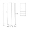 Armoire moderne 2 portes chambre à coucher Even Caractéristiques
