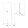 Armoire moderne 2 portes chambre à coucher Even Caractéristiques