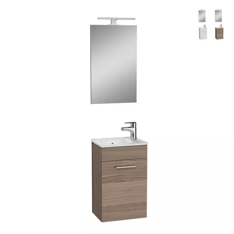Armoire de toilette murale 40 cm compacte porte lavabo Miroir LED Mia Promotion