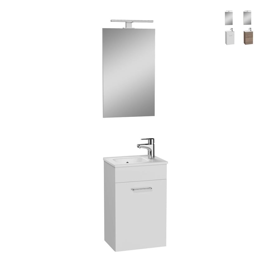Mia Bad-Wandschrank 40 cm kompakt Waschtisch Tür LED Spiegel