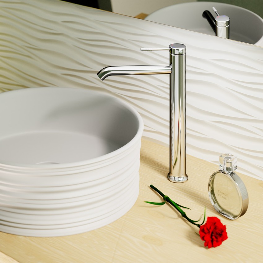 Hoher Waschtischmischer in Chrom, modernes Design Riviera Aktion Hoher Waschtischmischer in Chrom, modernes Design Riviera Aktion