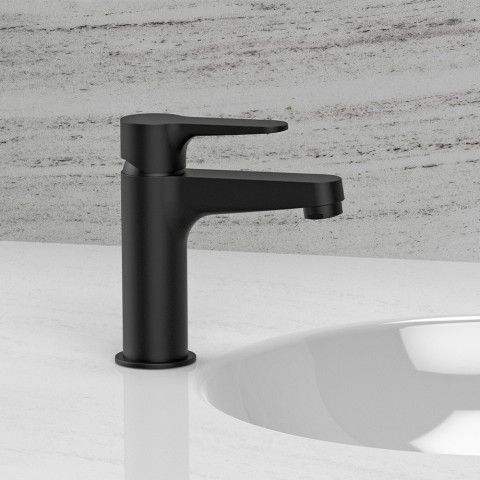 Miscelatore per lavabo rubinetto design moderno nero Aurora Promozione