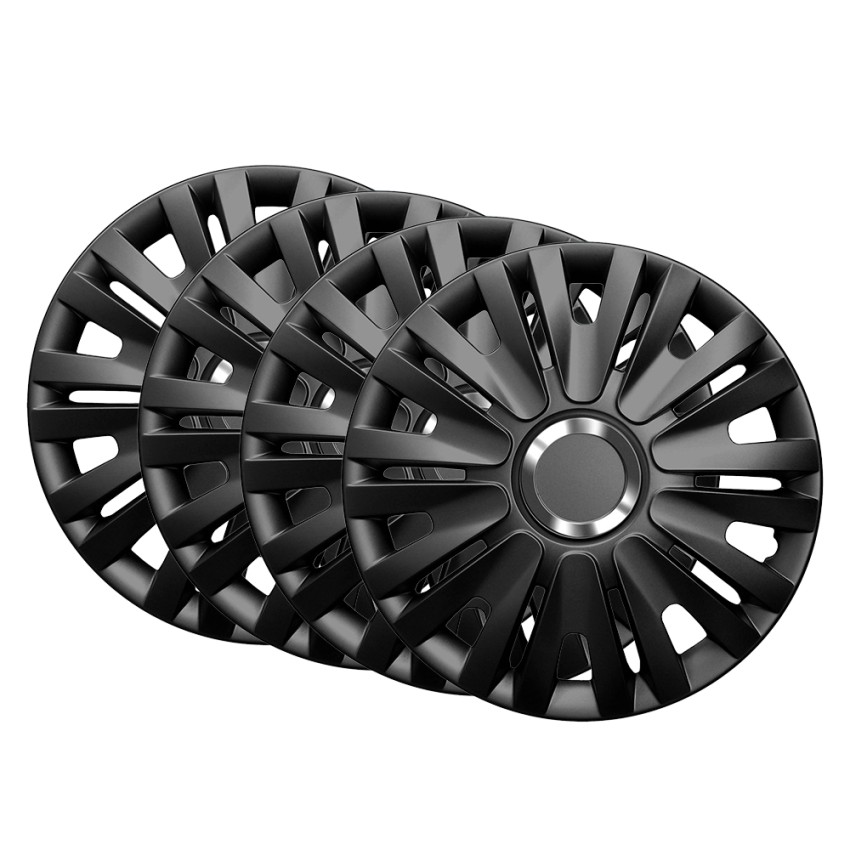 Set aus 4 universellen Radzierblenden 16'' ABS Chrom Schwarz Topaz Black Aktion Set aus 4 universellen Radzierblenden 16'' ABS Chrom Schwarz Topaz Black Aktion