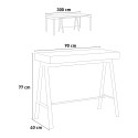Console extensible 90x40-300cm table de salle à manger en bois Banco Nature Réductions