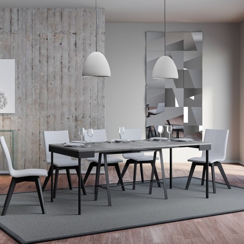 Consolle allungabile tavolo grigio 90x40-300cm Banco Evolution Concrete Promozione