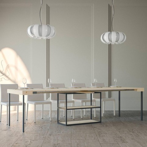 Tisch Holz Ausziehbar Design 90x40-290cm Camelia Nature