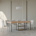Table console extensible avec rallonges en bois 90x40-196cm Plano Small Premium Oak Remises