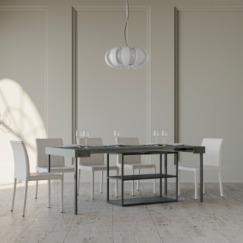 Consolle allungabile design 90x40-300cm tavolo grigio Plano Concrete Promozione