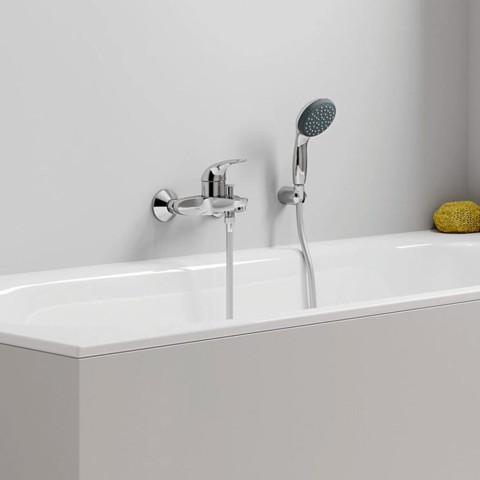 Wasserhahn Chrom Mono-Hebelmischer Badewanne Dusche Grohe Swift M4
