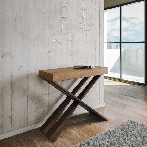 Consolle allungabile legno noce tavolo 90x40-300cm Diago Premium Noix Promozione