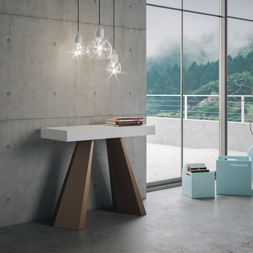 Moderner ausziehbarer Konsolentisch weiß 90x40-196cm Diamante Small Aktion Moderner ausziehbarer Konsolentisch weiß 90x40-196cm Diamante Small Aktion