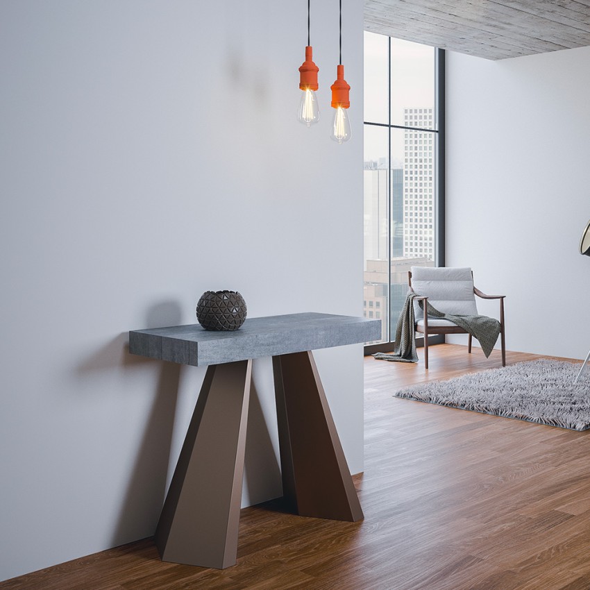 Ausziehbarer Konsolentisch für den Flur 90x40-300cm in Grau Diamante Concrete Aktion Ausziehbarer Konsolentisch für den Flur 90x40-300cm in Grau Diamante Concrete Aktion