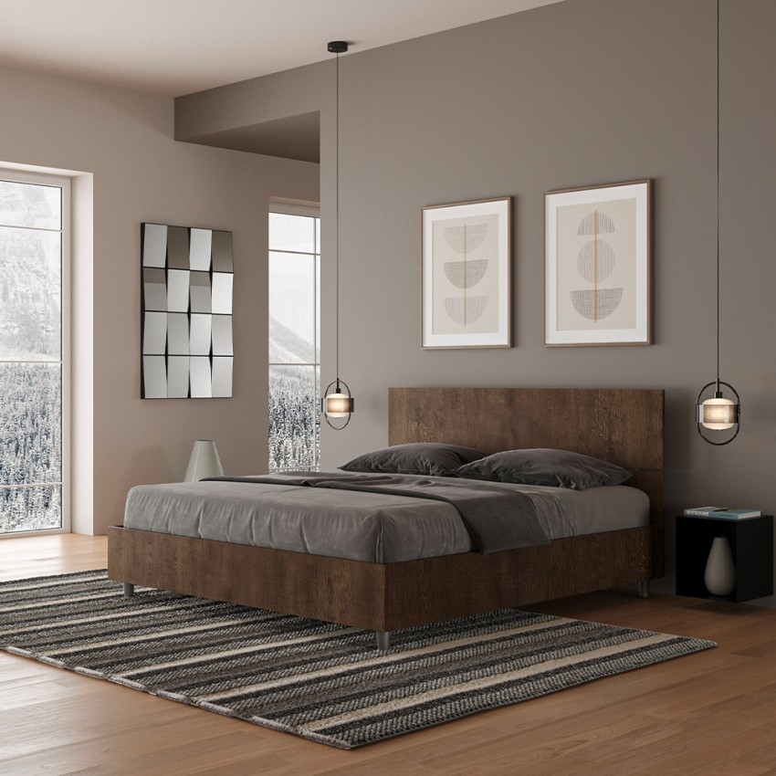 Doppelbett mit Bettkasten 160x190cm aus Nussbaumholz Demas Noix Aktion Doppelbett mit Bettkasten 160x190cm aus Nussbaumholz Demas Noix Aktion