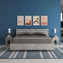 Modernes Doppelbett in Grau mit Bettkasten 160x190cm Ankel Nod Concrete Rabatte