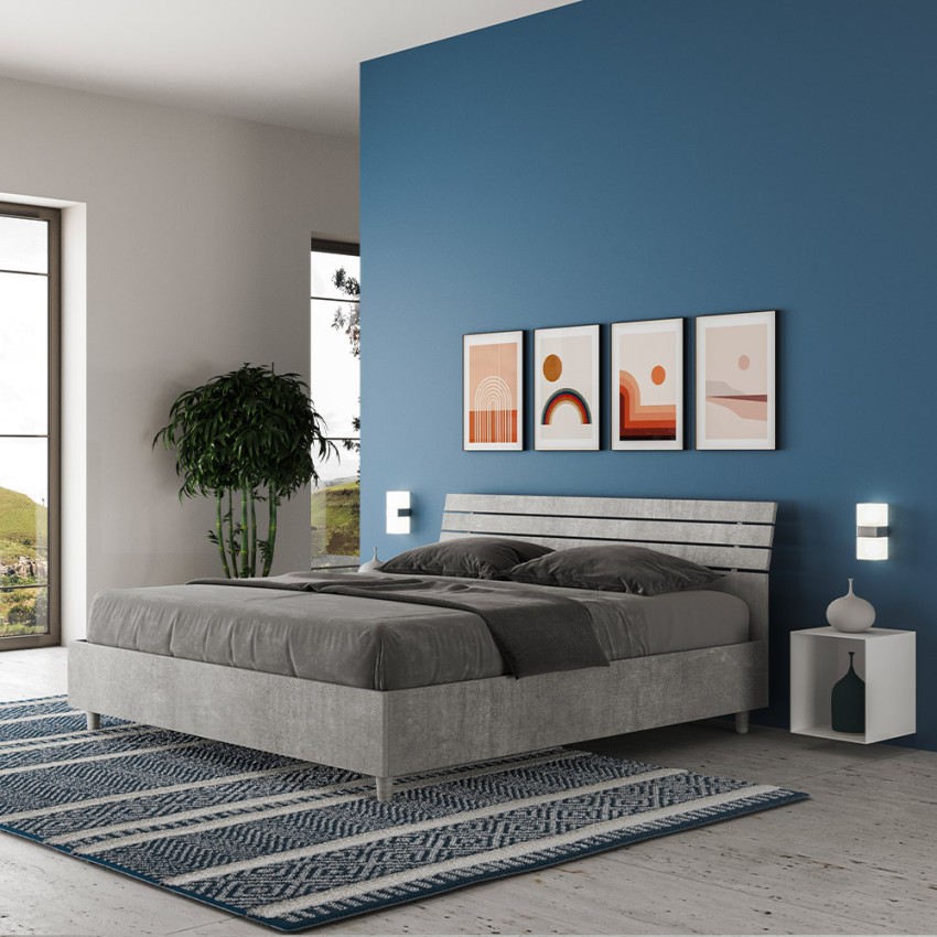 Modernes Doppelbett in Grau mit Bettkasten 160x190cm Ankel Nod Concrete Aktion Modernes Doppelbett in Grau mit Bettkasten 160x190cm Ankel Nod Concrete Aktion