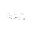 Graues Doppelbett 160x190cm mit Lattenrost und geradem Kopfteil Demas D Concrete Katalog