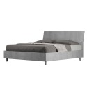Doppelbett mit Lattenrost und schrägem Kopfteil Grau 160x190cm Demas I Concrete Angebot