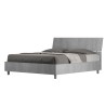 Doppelbett mit Lattenrost und schrägem Kopfteil Grau 160x190cm Demas I Concrete Angebot