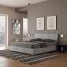 Doppelbett mit Lattenrost und schrägem Kopfteil Grau 160x190cm Demas I Concrete Sales
