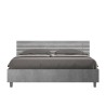 Graues Doppelbett 160x190cm mit geraden Lattenrost und Kopfteil Ankel D Concrete Angebot
