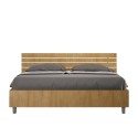 Doppelbett aus Holz 160x190cm Lamellen geneigtes Kopfteil Ankel I Eiche Angebot